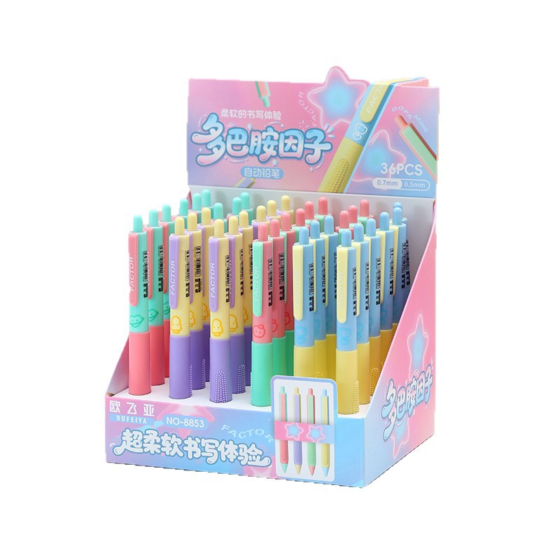 Oufeiya 8853 Korean version Creative soft-hold mechanical pencil, upright and movable pencil Application Scenario