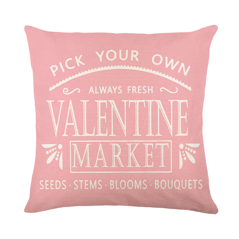 New cross-border Valentine's Day pillow with letter heart print, headrest, and festive atmosphere decoration pillowcase Application Scenario