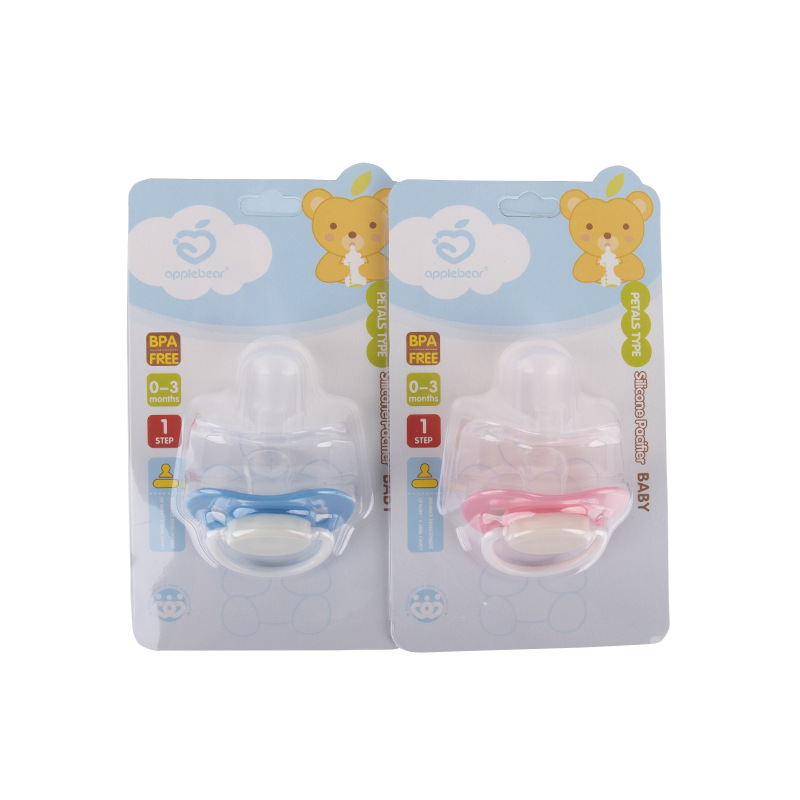 苹果熊厂家直销婴儿安抚奶嘴食品级硅胶新生儿安睡玩嘴断奶神器