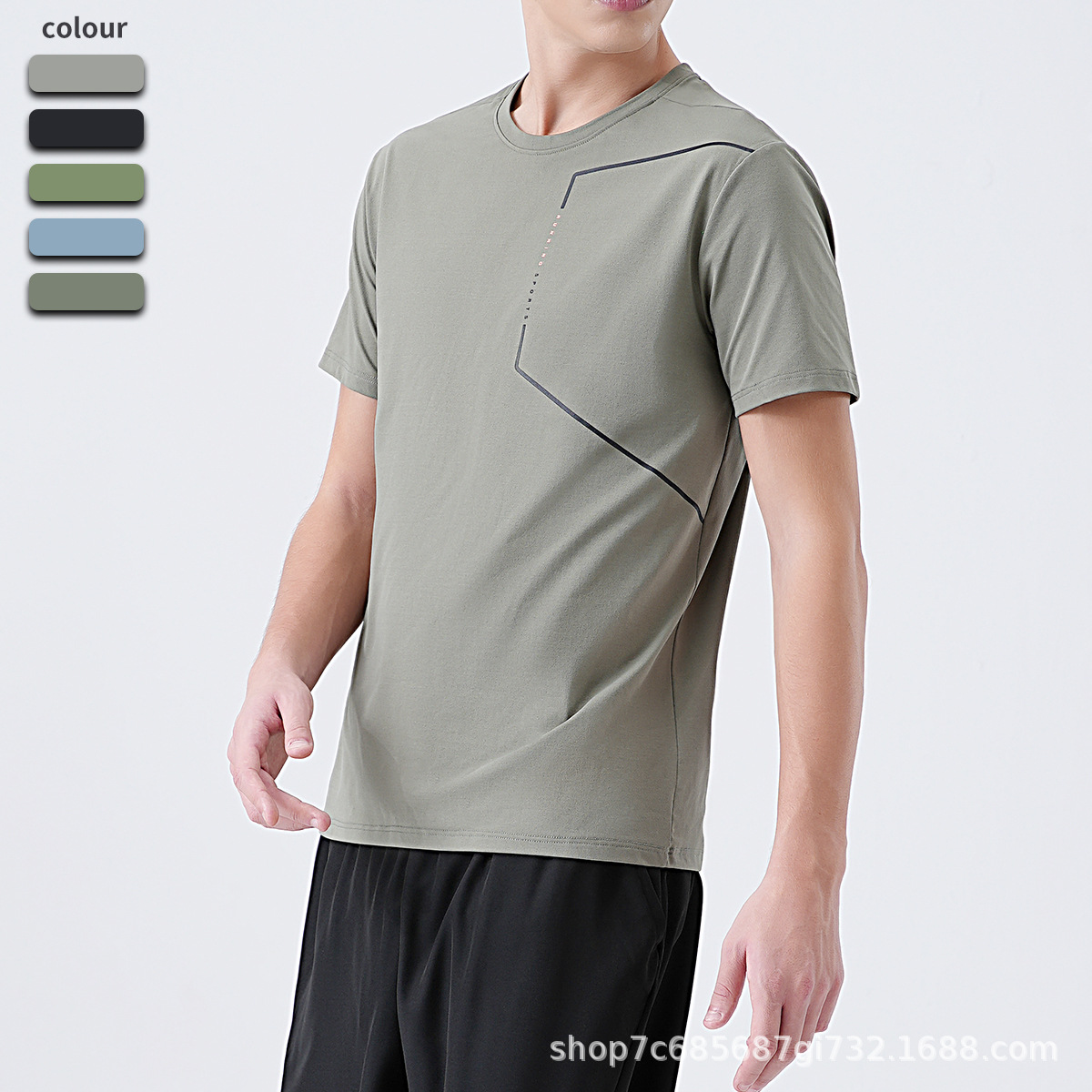 Casual stretch short-sleeved T-shirt for men, new summer style ice silk breathable youth sports top, versatile knitted sweater Application Scenario