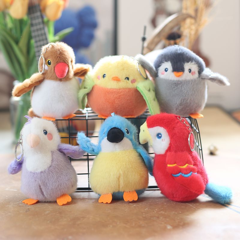 网红可爱萌可爱麻雀小鸟鹦鹉挂件毛绒玩具山雀玩偶公仔娃娃钥匙扣