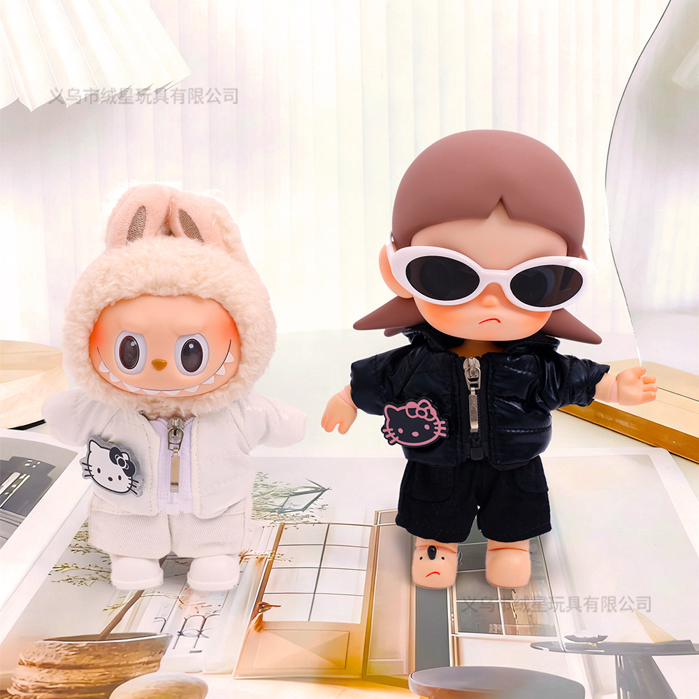 New winter hooded down jacket set for kids, doll set, Labagazi Sister outfit Specification drawing