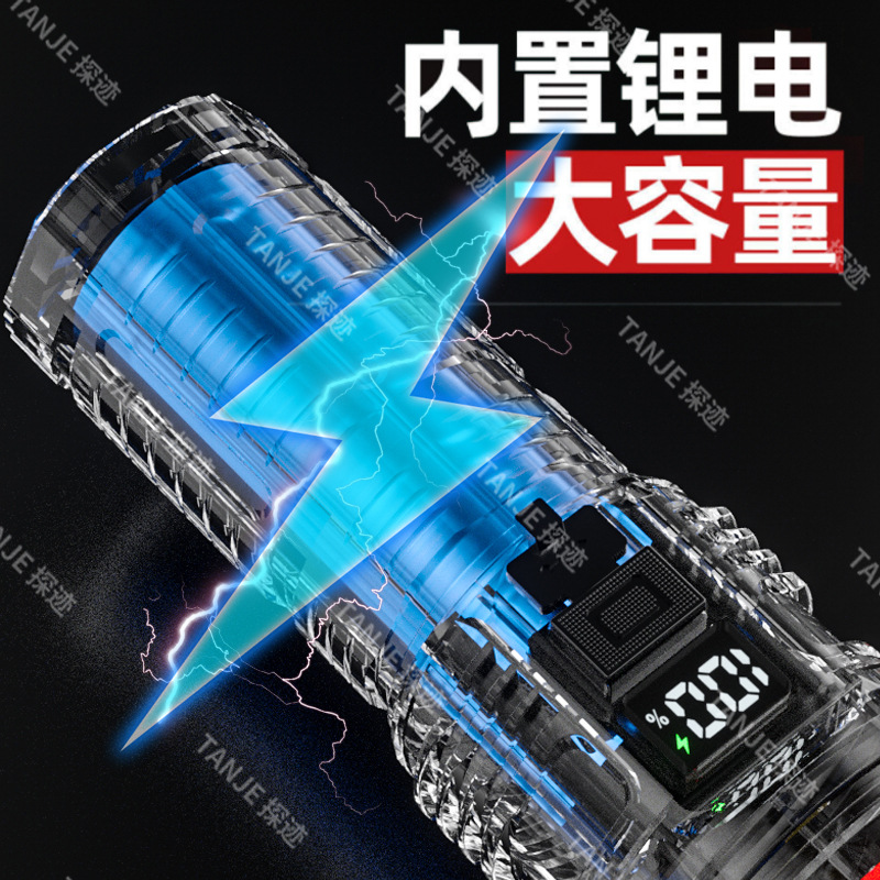 Cross-border new 8-LED outdoor high-intensity, ultra-bright, long-range, multi-dimming, ultra-long battery life type-C rechargeable flashlight details Picture