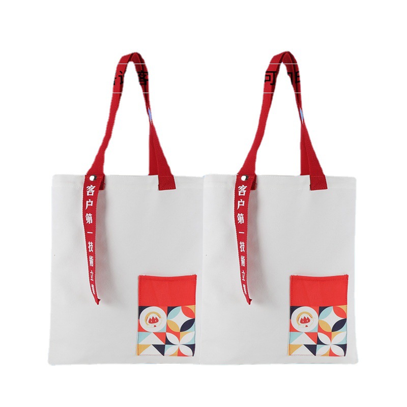 Customized canvas bags, hand-held cotton shopping bags with logo printing, blank student canvas bags, single-shoulder cotton bags Item Picture
