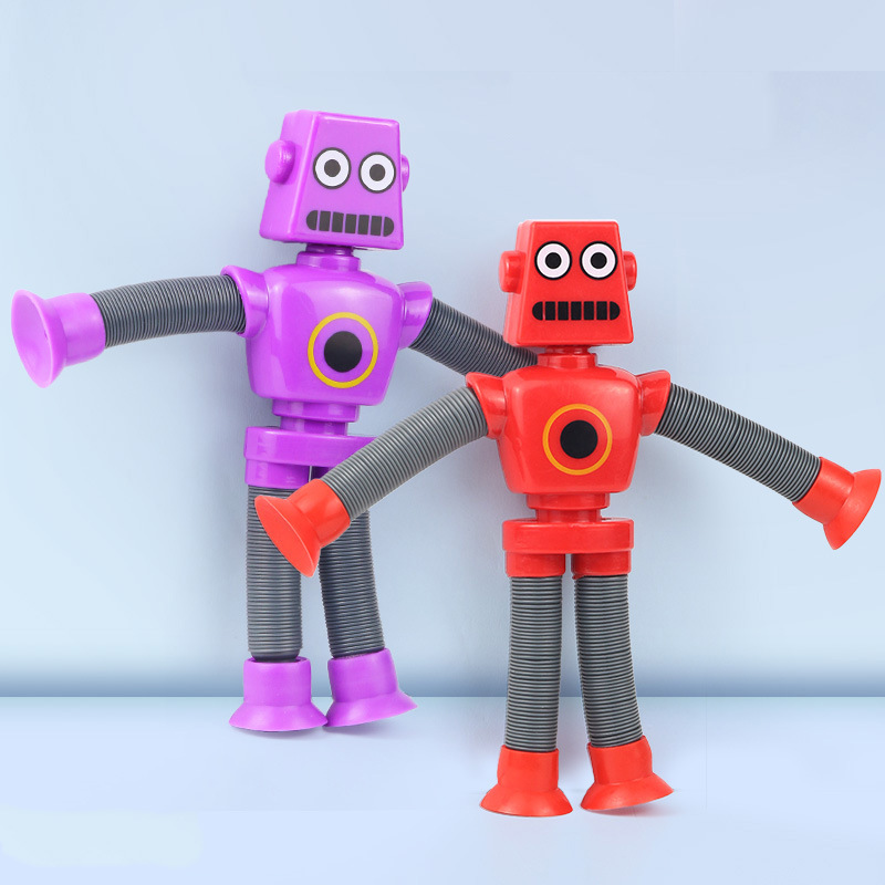 The telescopic suction cup robot is portable, versatile, cartoon, and a light-up children's toy for boys and girls to relieve stress and comfort Application Scenario