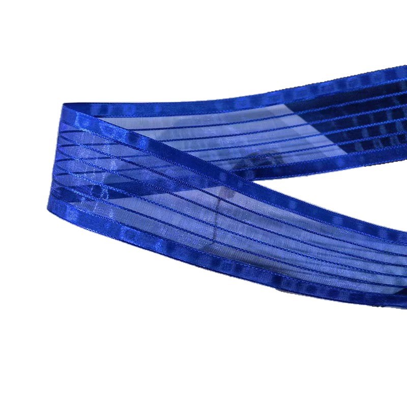 宽边条形纱100码每卷玩具辅料礼品鲜花烘焙包装丝带蝴蝶结头饰装白底实物图