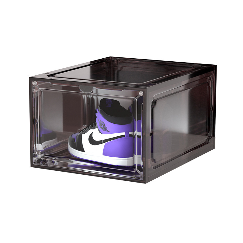 The transparent shoe box basketball shoe cabinet can be stored separately and freely assembled. It is a dust-proof and moisture-proof combination acrylic transparent shoe box Application Scenario