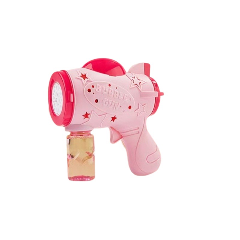 The five-pointed star bubble machine and the fully automatic lighted little horse bubble gun for children's outdoor activities in summer are selling well at the square street stall Item Picture