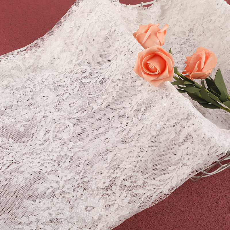 Nylon lace fabric wedding dress and formal wear diy decorative lace fabric, full lace fabric in stock Specification image