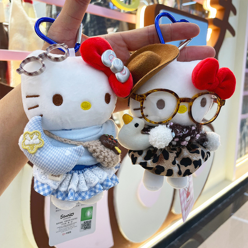 【 Genuine 】 New original hellokitty small pendant plush doll kt figurine secondary creation bag pendant Specification image