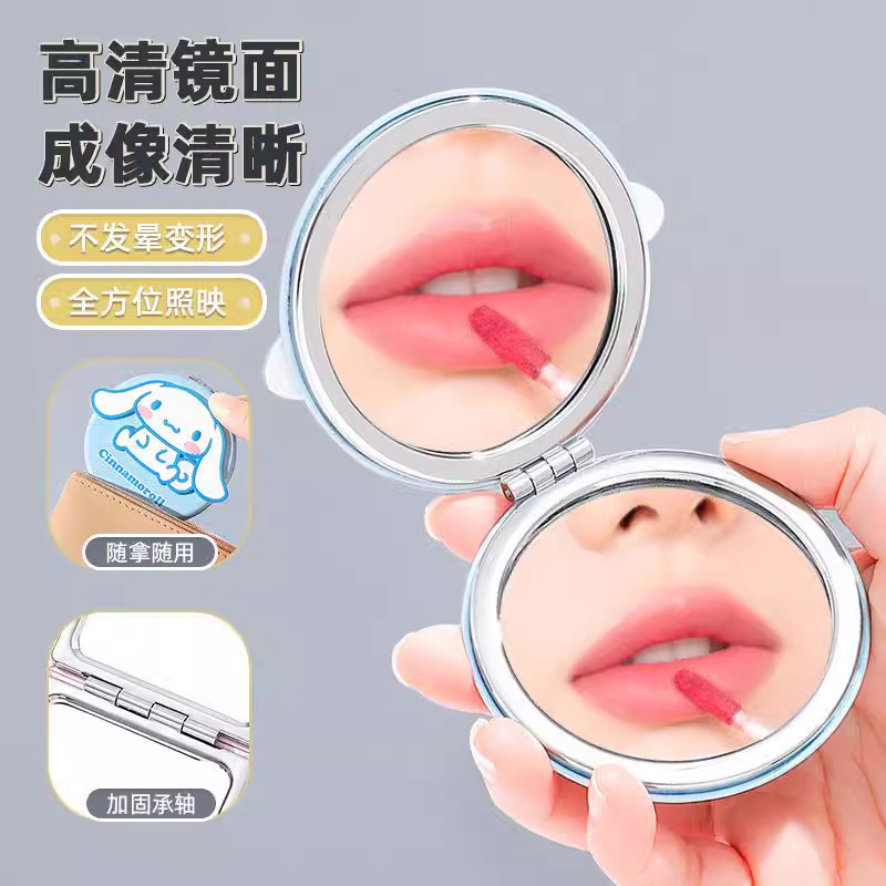 Sanrio Kuromi Small Mirror, high appearance level portable mirror, student dormitory touch-up portable makeup mirror, foldable Specification image