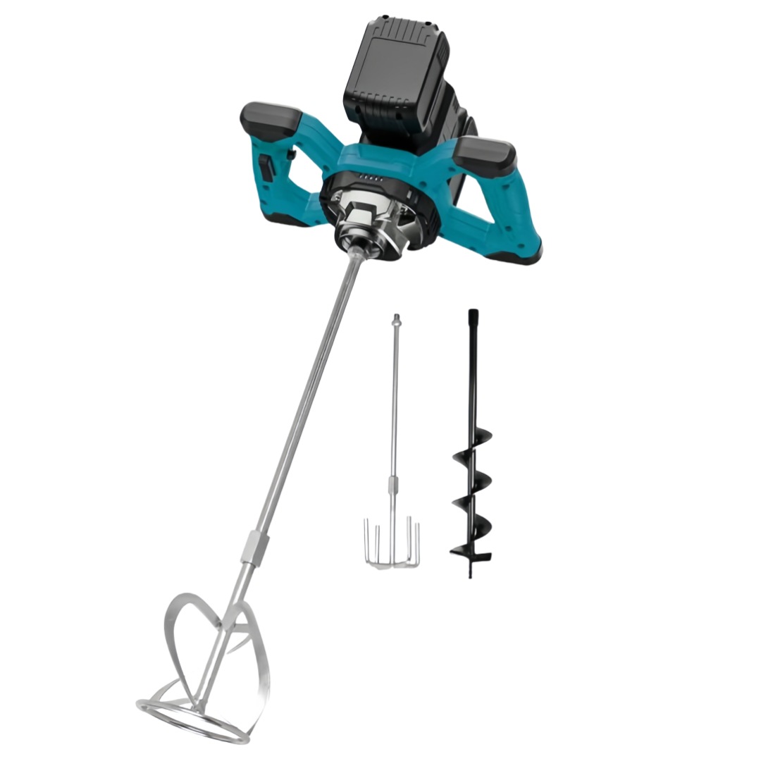 Industrial handheld ice drill, lithium battery drill, mixer, dust-removing wonder, ground drill, high-power steering wheel, dual battery power Item Picture