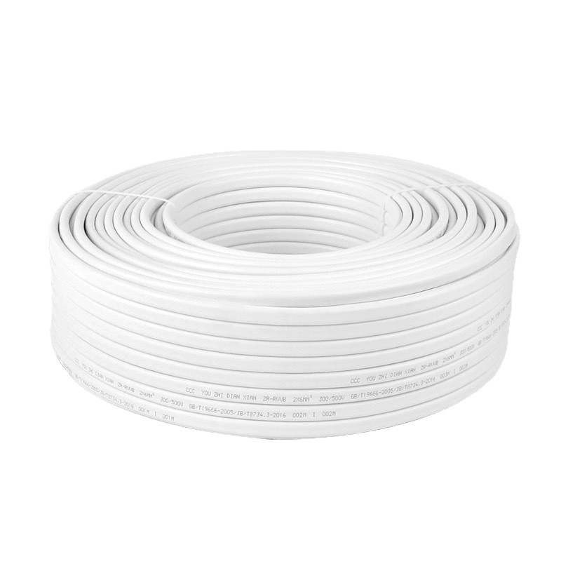 rvv sheathed wire, pure copper white wire, flexible wire, household power supply, 2-core 1.5, 2.5, 4 square wire, household Item Picture