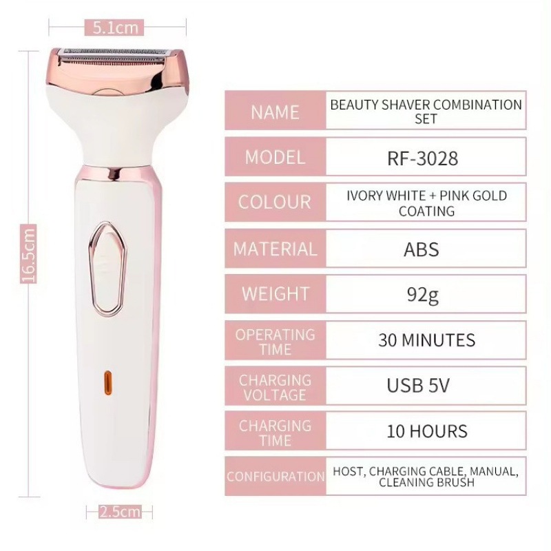Cross-border electric female hair shaver for women, multi-in-one for underarm hair trimming Specification image