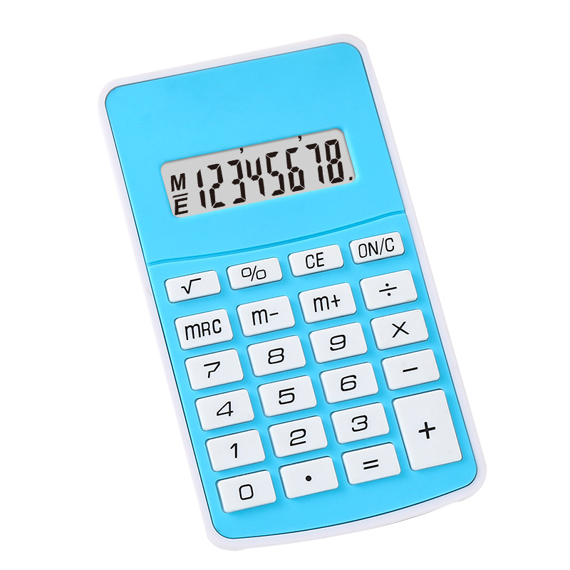 5828 factory direct supply candy-colored calculator, solar 8-digit mini portable calculator Specification drawing