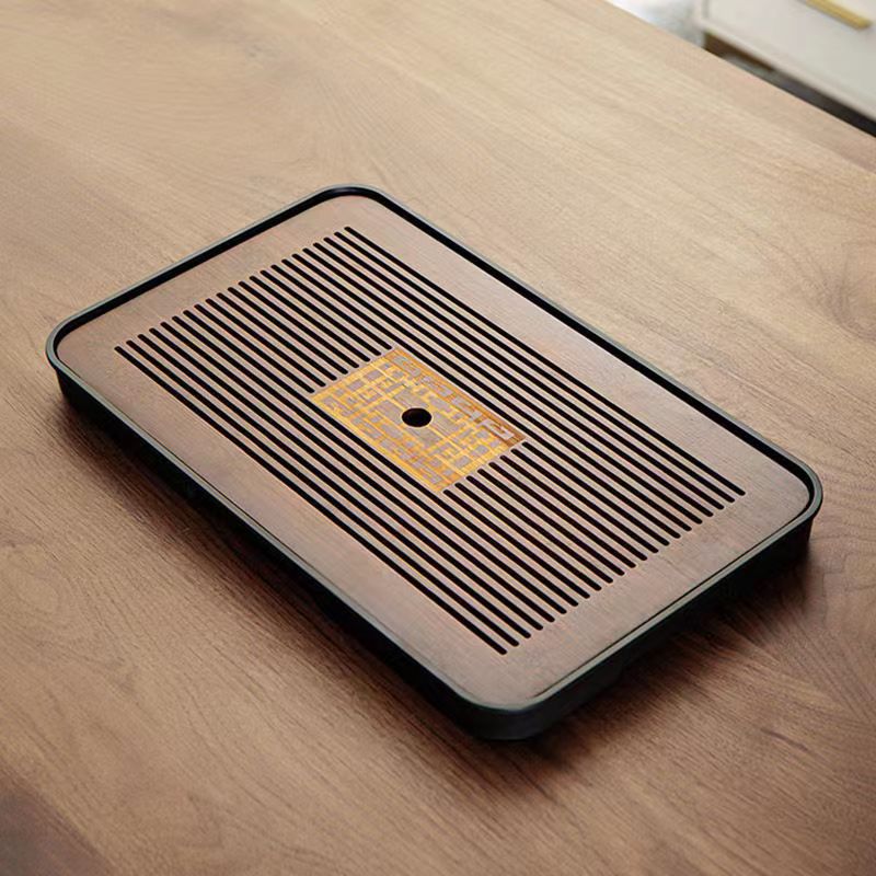 竹制密胺茶盘家用客厅储水日式长方形大号功夫高档现代简约托盘茶