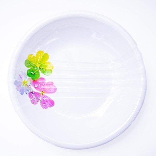 Export melamine Korean barbecue plates, commercial round plates, buffet plates, Western food, fruit, dessert and snack plates, melamine tableware Item Picture