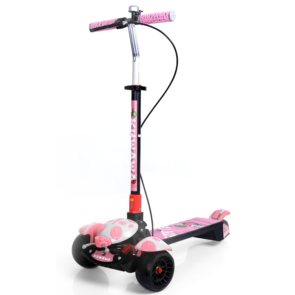 Cross-border special children's scooter with folding, enlarged pedals, shock-absorbing, flashing wheels, height adjustment and thickening for children aged 3 to 16 details Picture