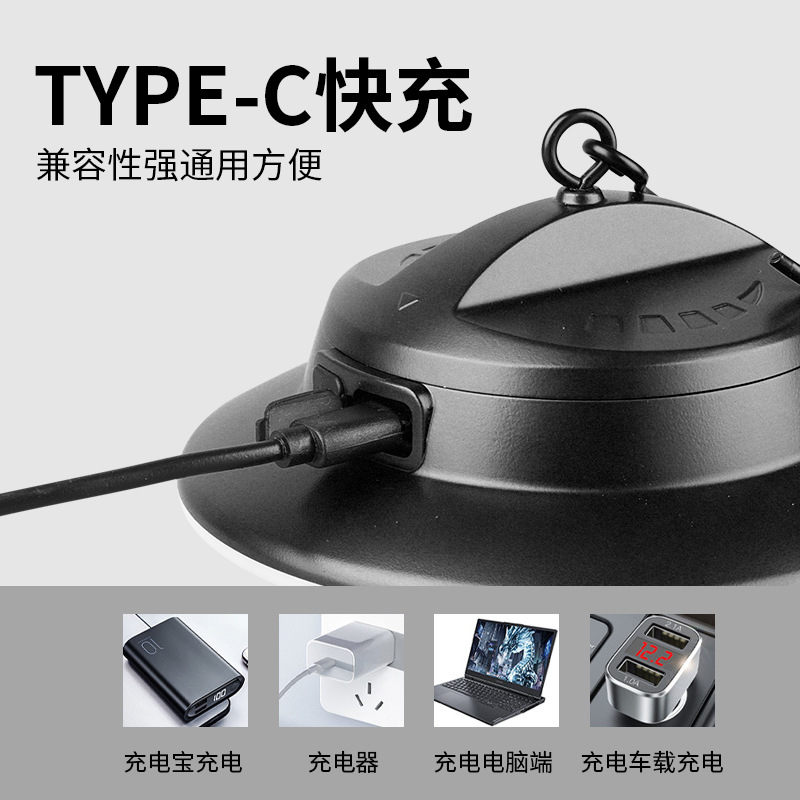 New cross-border rechargeable portable hook emergency lighting camping lamp, waterproof outdoor camping lamp, horse lamp Specification image
