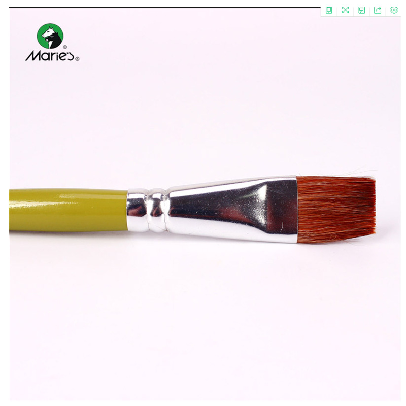 Marley G1865 pelo de caballo de cabeza plana 5 PCS kit de tiza de agua para estudiantes principiantes con acrílico pintura al óleo pincel de acuarela Item Picture