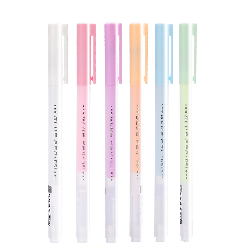 Wholesale pen-shaped dot glue, pen-shaped children's handmade journal tape, quick-drying glue, student creative colored dot glue pens Item Picture