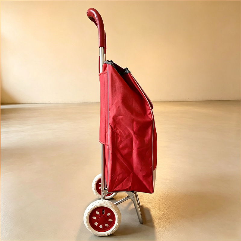 Large-sized grocery shopping trolley, large-capacity customizable, logo printed shopping trolley, household folding lightweight trolley Application Scenario
