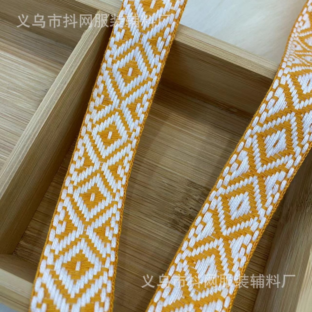 2.3cm pure cotton diamond-shaped striped fashionable handcrafted DIY bow webbing performance costume accessories home textile weaving Specification image