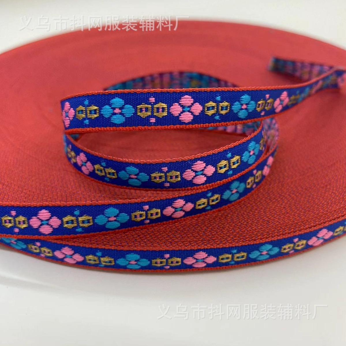 1cm estilo étnico jacquard banda adorno de pelo tocados bolsa cintura cinturón étnico vestido nacional encaje de ropa Specification image