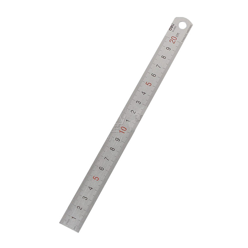Deli steel rulers 15cm, 20cm, 30cm, 50cm, 100cm steel rulers, straight rulers, stainless steel rulers, office stationery details Picture