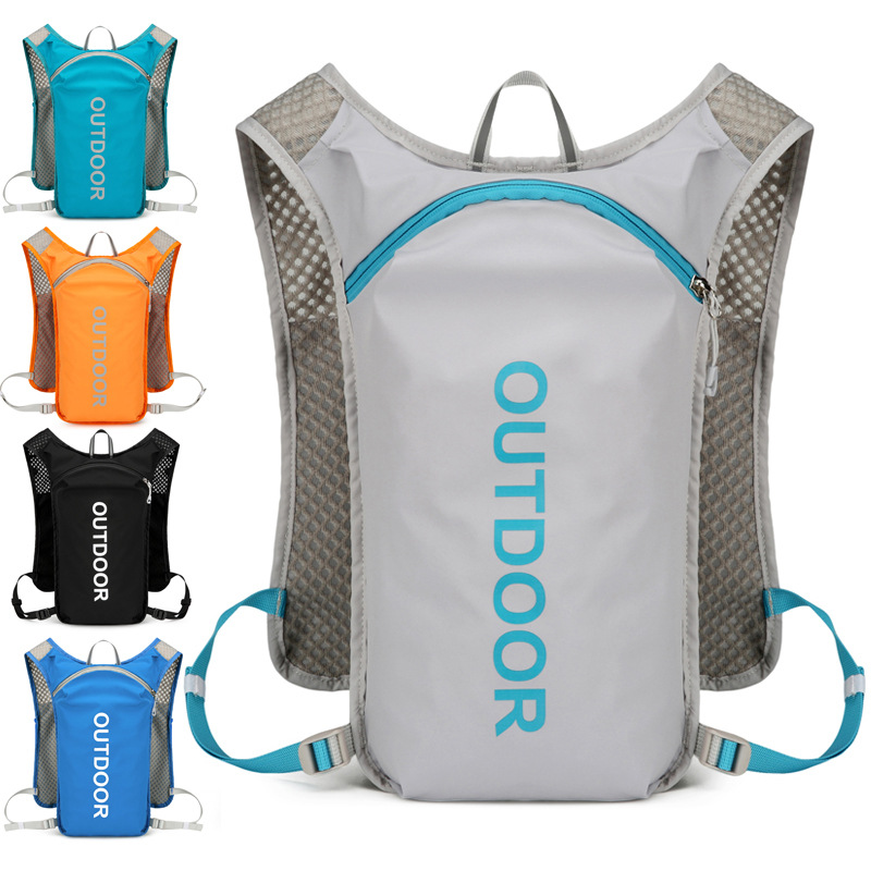 新款多功能尼龙跑步背包 安全反光运动背包水袋背包 骑行包