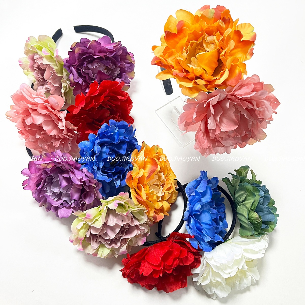 Cross-border European and American simulated camellia flower headband for brides, 12cm exaggerated large flower headwear, carnival ball headwear for women Application Scenario