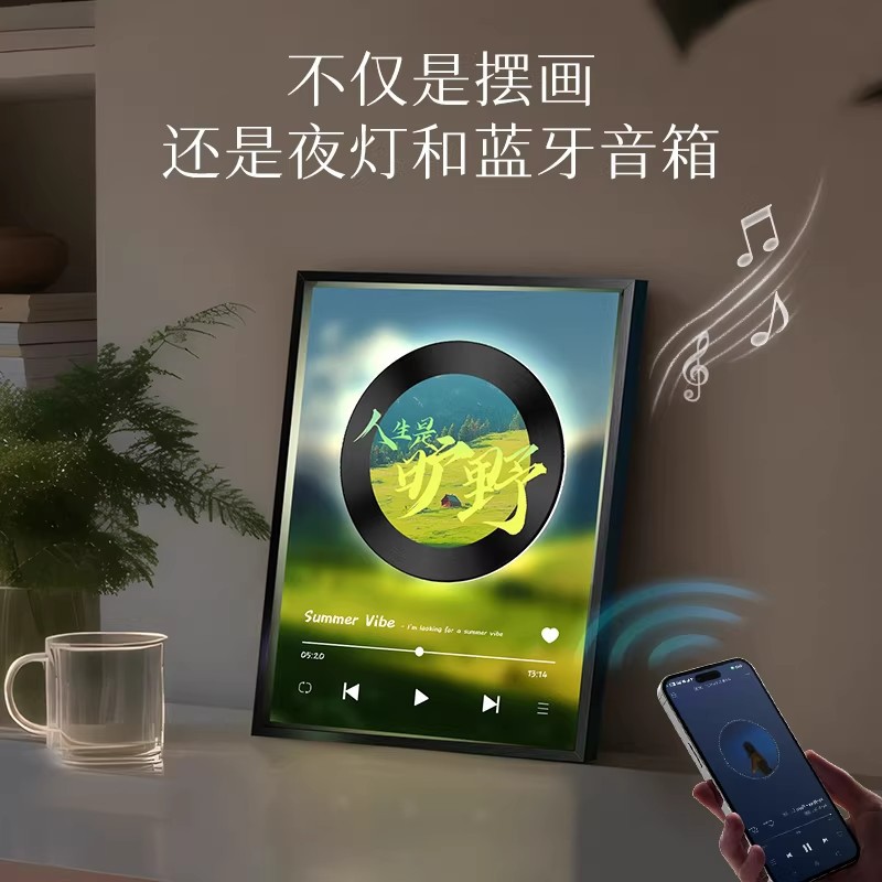 أضواء على مكبرات صوت أسود، ومشغل موسيقى كلاسيكية، Specification image
