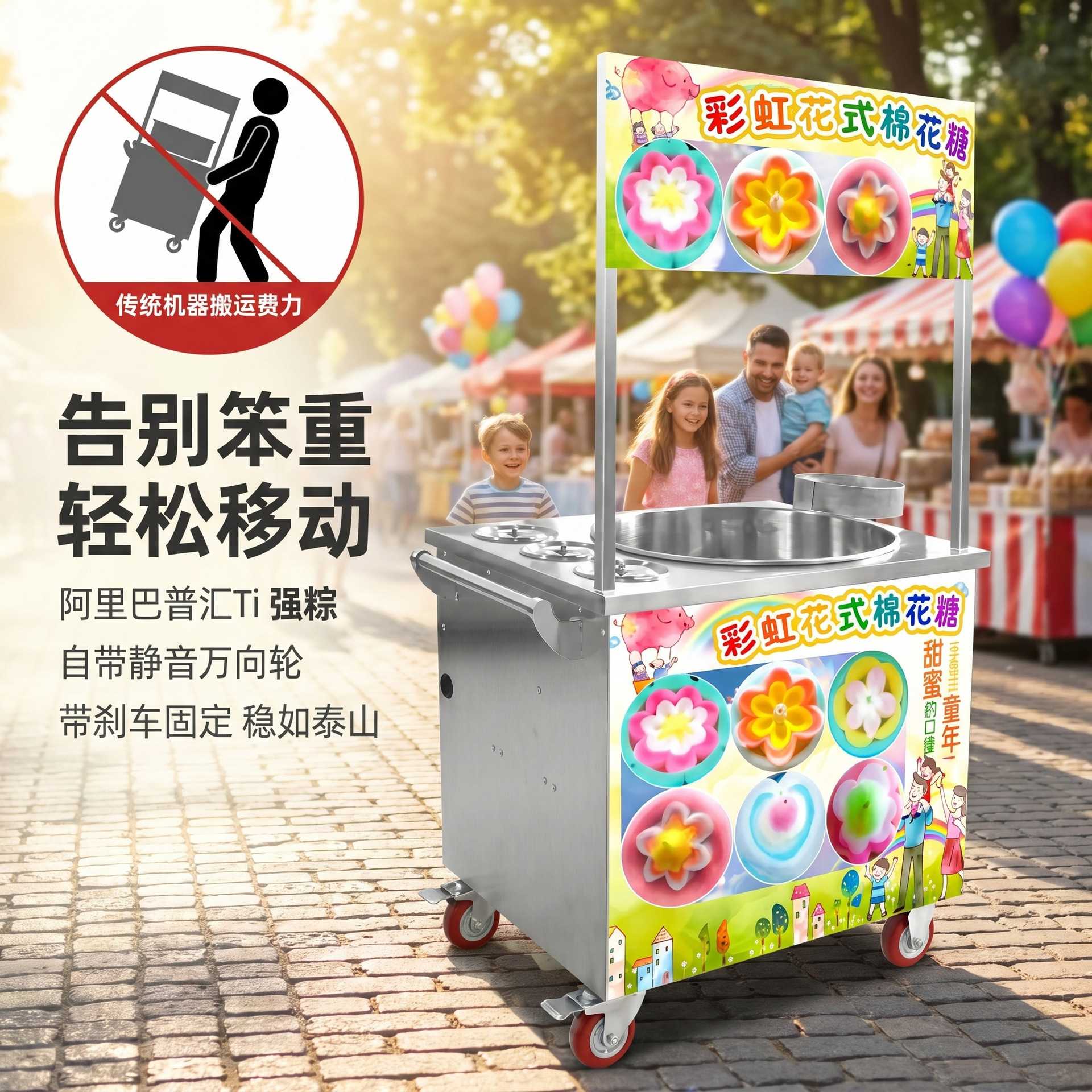 商用立式棉花糖机全自动大型制糖机器游乐场超市专用摆摊设备厂家 details Picture