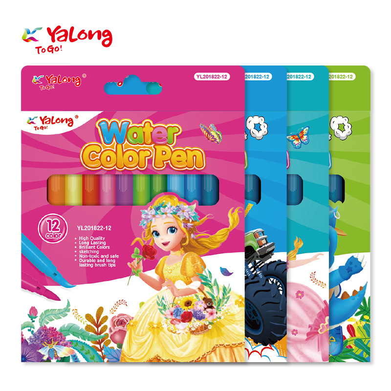 Cross-border exclusive watercolor pen art painting multi-color fiber pen tip watercolor pen set for children's painting details Picture