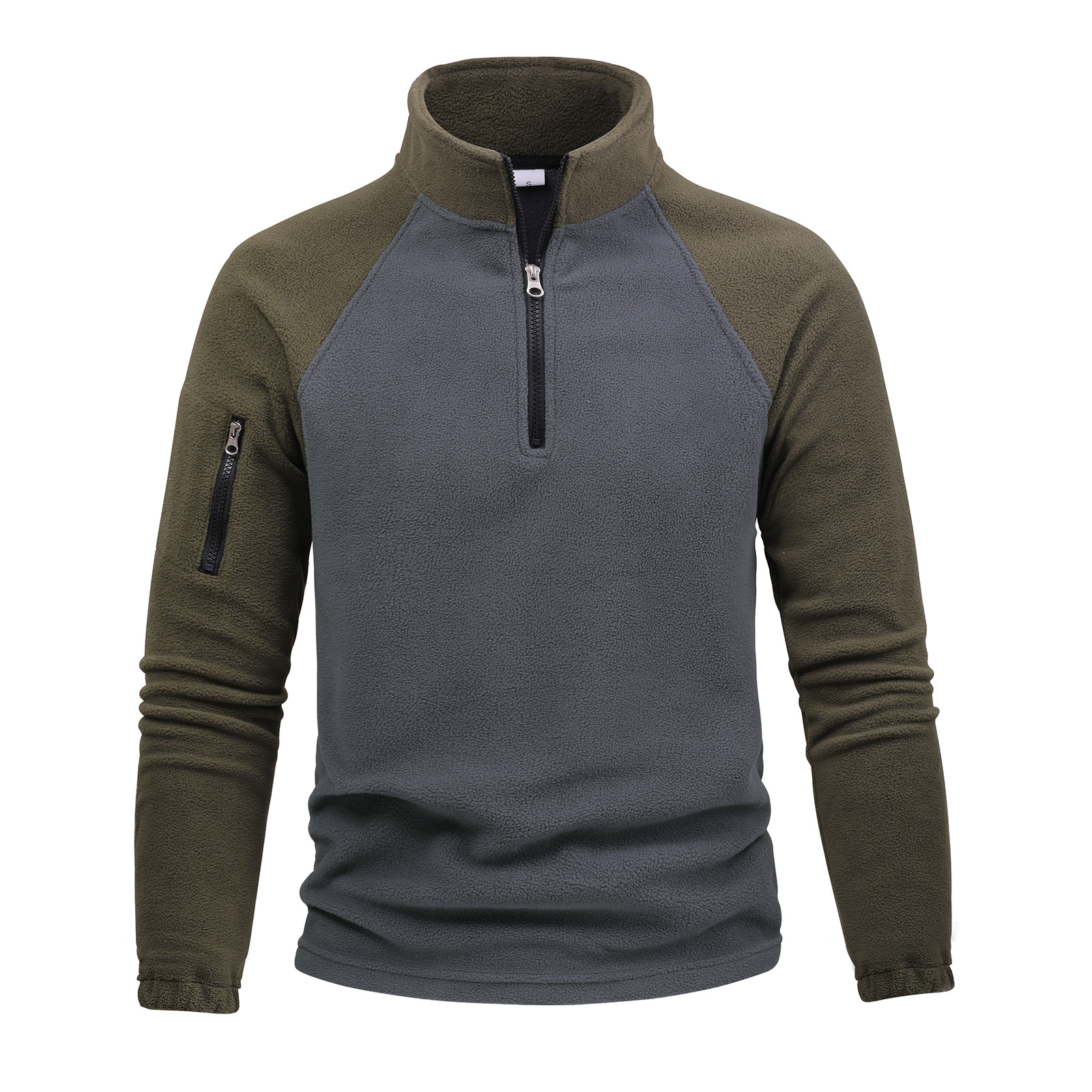 Cross-border tactical fleece hoodie for men's warmth fleece tk bestseller autumn and winter pullover with color-blocking functional style coat details Picture