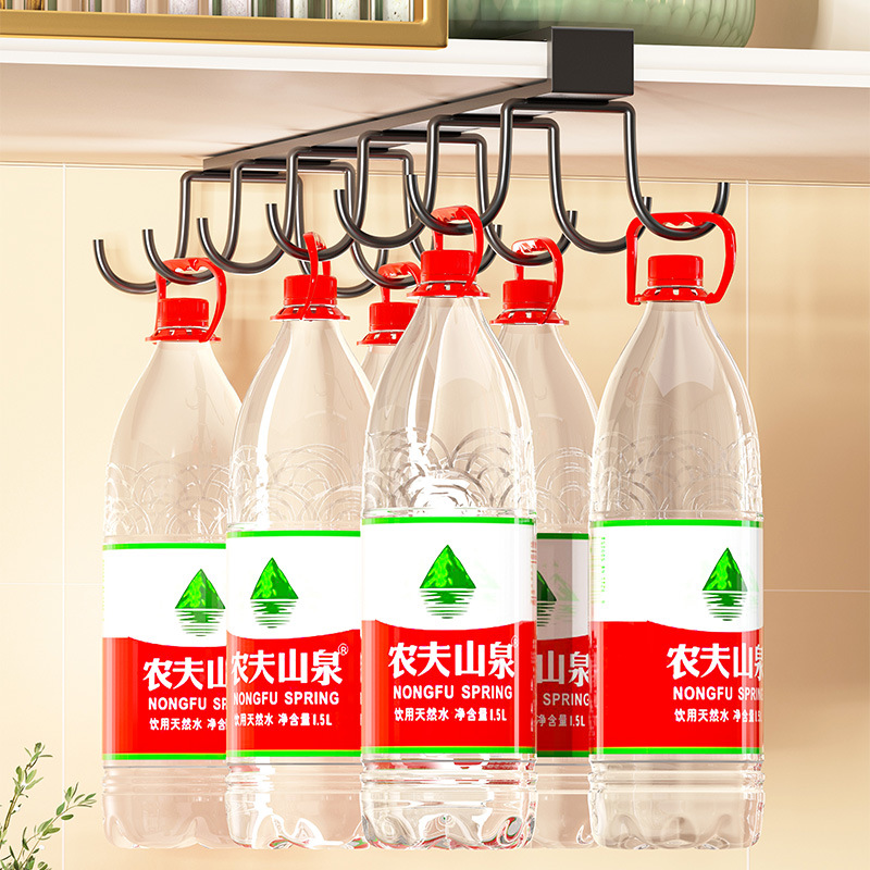 Kitchen hooks, cup storage racks, under-cabinet hanging racks, under-cabinet hooks, suspended spoon racks without drilling holes Application Scenario
