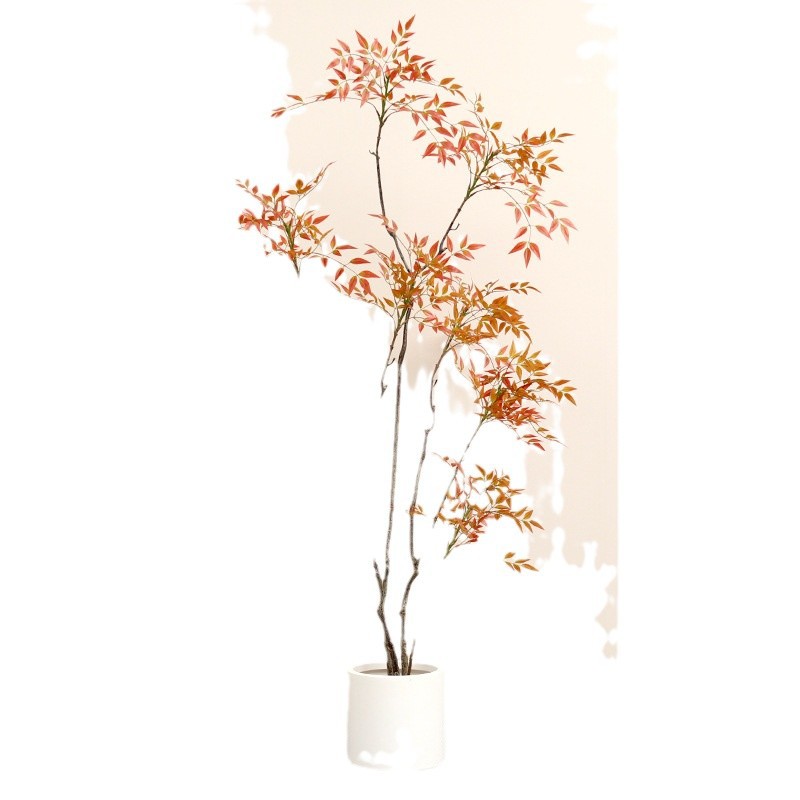 Artificial green plant Nandina domestica, high-end potted plant, indoor Nordic large-scale landscape floor-standing decorative item, bionic plant Item Picture