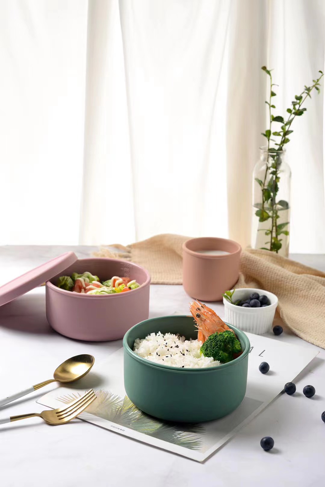 现货生鲜储存袋硅胶保鲜碗微波炉冰箱食品保鲜密封防漏食品级01267-6606