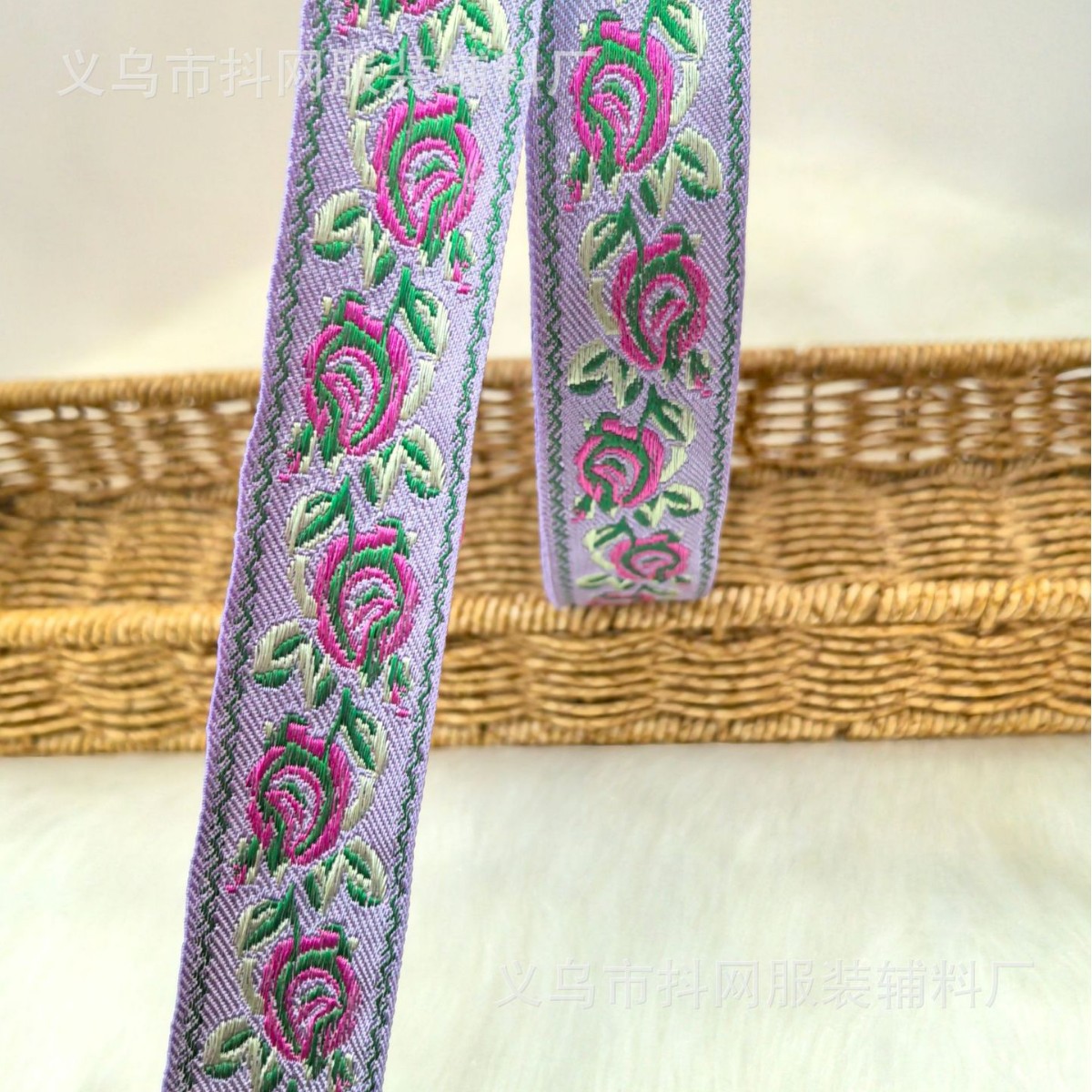 Fabricante 3.1cm estilo étnico jacquard bordado correas adornos para el pelo tocados bolsas bandas laterales rendimiento accesorios de ropa al por mayor Specification image