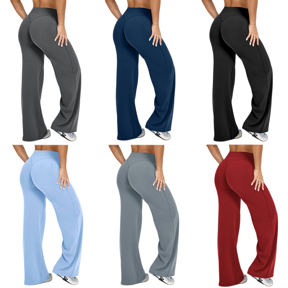 Cross-border Amazon straight-leg yoga pants for women without embarrassing lines, high-waisted flared pants, loose outerwear, outdoor sports long pants Specification drawing