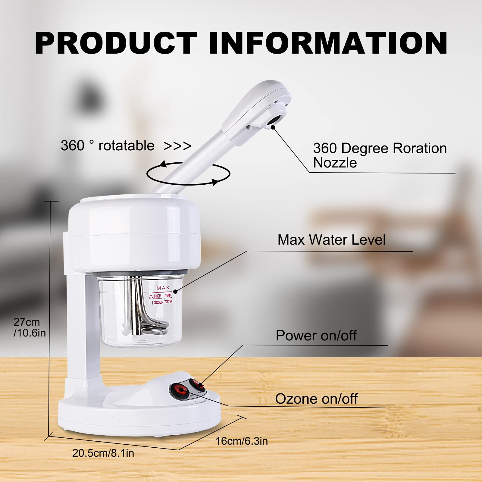Beauty mini facial steamer, hot spray moisturizing and hydrating device, facial steamer beauty instrument, desktop hot spray beauty spray, cross-border details Picture