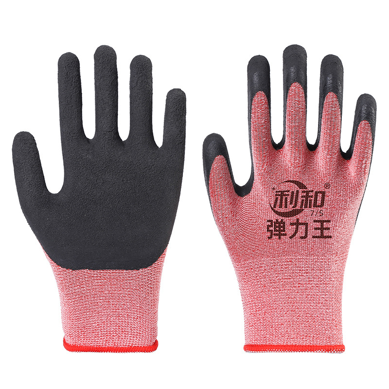 Labor protection gloves for women, small size for work, thin, wear-resistant rubber, anti-slip, glue-coated latex, high elasticity, small size, foaming king Item Picture
