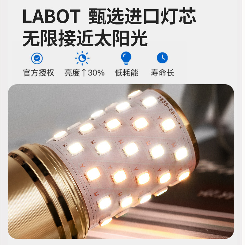 Full-spectrum bulbs, led energy-saving lamps, ultra-bright household screw-top corn lamps, E27, E14, crystal chandeliers, tapered bulbs details Picture