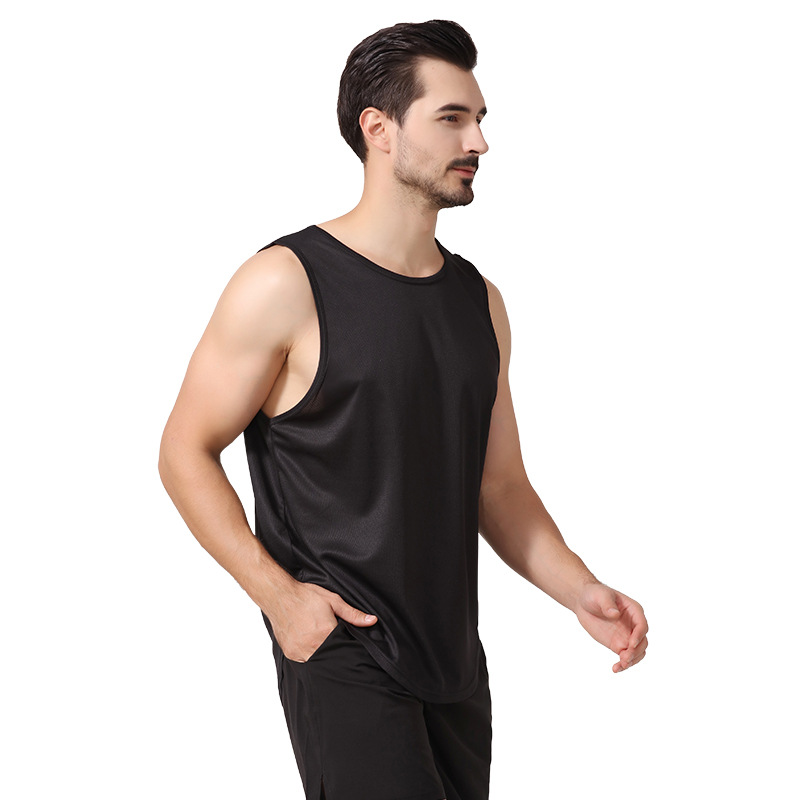 Quick-drying vest for men, summer European and American large-sized fitness vest, running top, basketball training loose sports vest for men Specification drawing