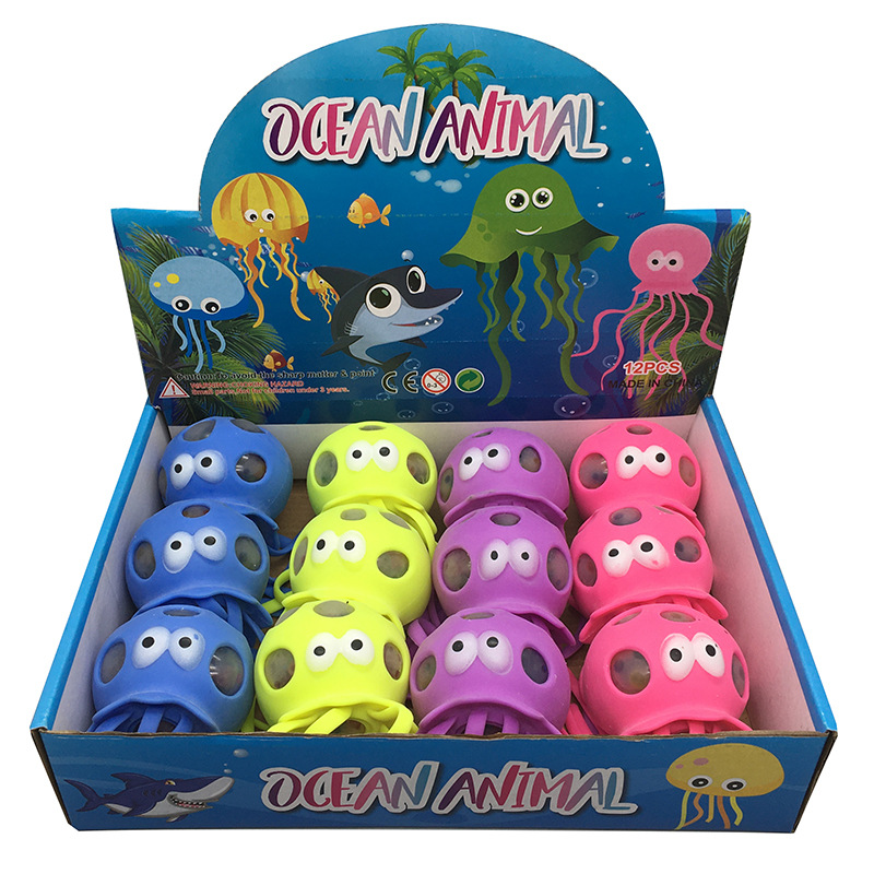 Jellyfish hole balls, octopus playing in water, colorful beads, large beads, children's stress-relieving and venting toys, simulated ocean pinching fun Item Picture