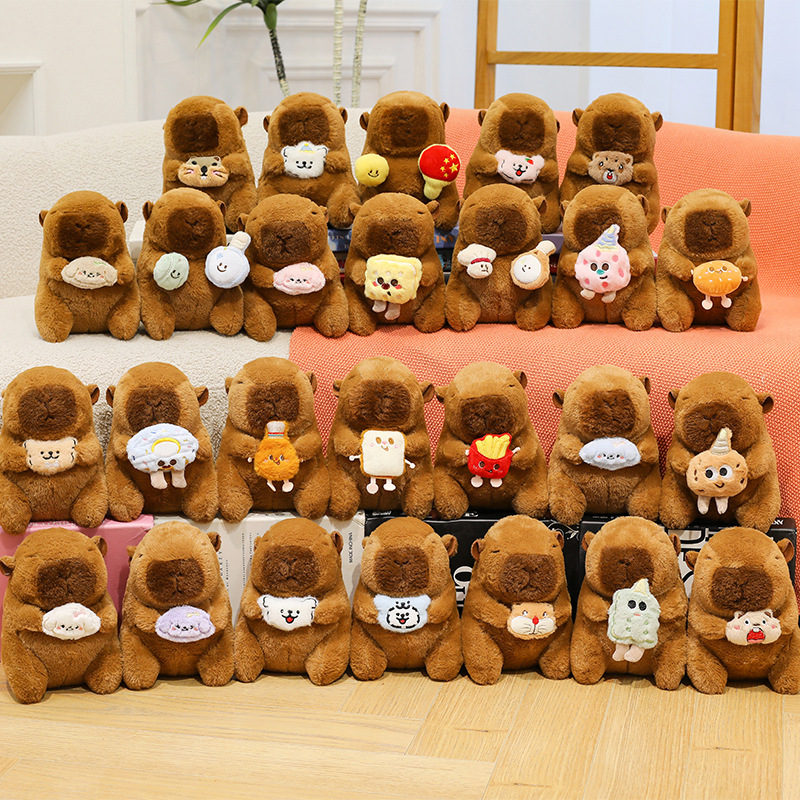 七寸网红可爱卡皮巴拉水豚玩偶公仔抱枕跨境外贸毛绒玩具