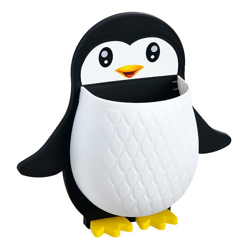 Creative cartoon penguin storage rack, makeup tools, organizing box, dormitory bathroom, toothbrush, bedside, mobile phone, wall hanging and storage Item Picture