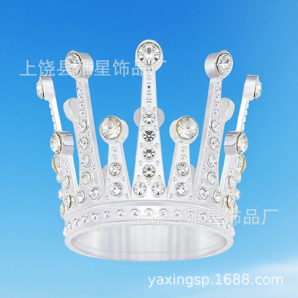 New diamond silver imitation gold rose gold princess headwear, small crown outfit, birthday outfit accessory Specification image