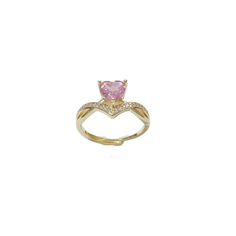 Summer's new fashionable full-diamond heart-shaped open-mouth ring for women, with a unique and versatile design sense, is available for wholesale Application Scenario