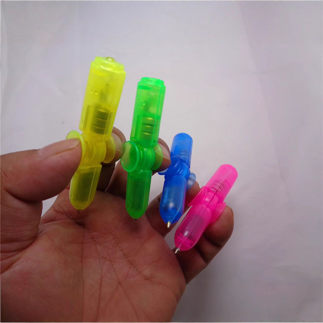 Luminous plastic toys, seven-color finger luminous gyroscope pens, mini student gift pens, street stall supply, factory direct sales details Picture